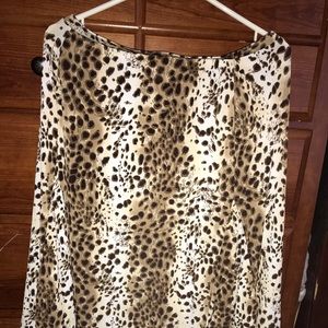 Leopard silky skirt